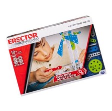 Meccano Erector, Set 3, Geared Machines S.T.E.A.M. Building Kit with Moving P.