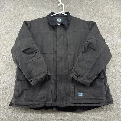 Chaqueta Polar King Para Hombre 2XL Negra Tareas Granero Abrigo Acolchado Forrado Algodón Lona Foto 1 de 4