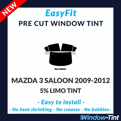 Tinte de ventana precortado estático EasyFit para Mazda 3 4 puertas 2009-2012 - 5 % limusina trasera Foto 1 de 3
