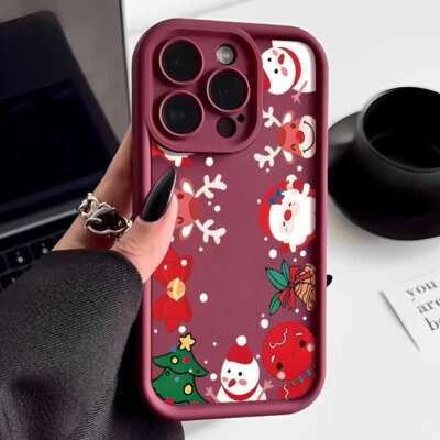 ShockProof Christmas Case For iPhone 16 15 Pro Max 14 13 12 11 8 7 XR Soft Cover - Image 1 of 4