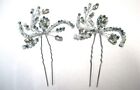 Yean Baroque Bride Wedding Silver Hair Pins Accessories - 2 Pieces