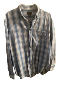Consensus Shirt Mens XL Button Down Blue Striped Long Sleeve Heavyweight - Picture 1 of 6