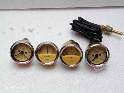 Magnolia Smiths 52 mm 2 1/16" Gauges Kit- Temp + Oil + Fuel + Amp Gauge Replica - Image 1 of 4