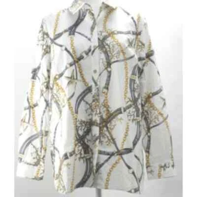 Camisa Susan Graver Algodón Elástico Manga Larga Botón Frontal Reg 12 Nueva A276433 Foto 1 de 4