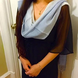 Bloomingdale's Viscose Wrap/ Scarf, Grey - Picture 1 of 4