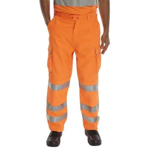 BeeSwift B-Seen RST34 High Visibility Trousers 34" Waist Rail Spec Orange Hi-Vis