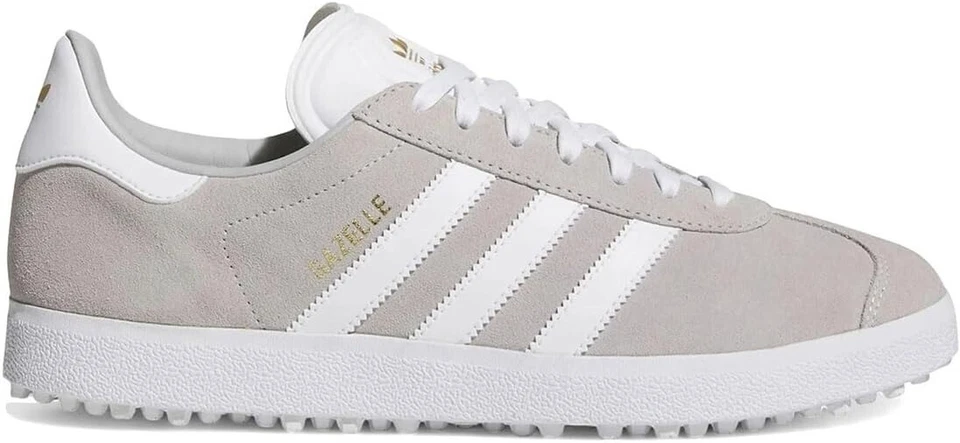 Size 8 - Adidas Gazelle Spikeless Golf Grey White
