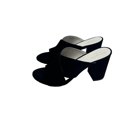 Cole Haan Slides 9B 黑色麂皮绒 Grand O Abby 坡跟凉鞋 — 第 1/4 张图片