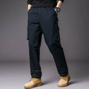 Men Casual Cargo Pant Multi Pocket Tactical Loose Trousers Quick Dry Outdoor - Picture 1 of 16