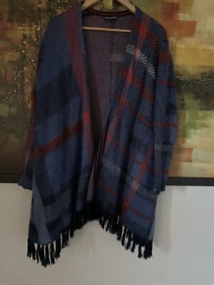 Tommy Hilfiger One Size 8 10 12 14red Blue Blanket Shawl waterfall cardigan - Image 1 of 4