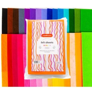 Felt Sheets for Crafts 30 Pieces. Colored Felt Fabric Sheets 1mm Thick. Assor... - Picture 1 of 8
