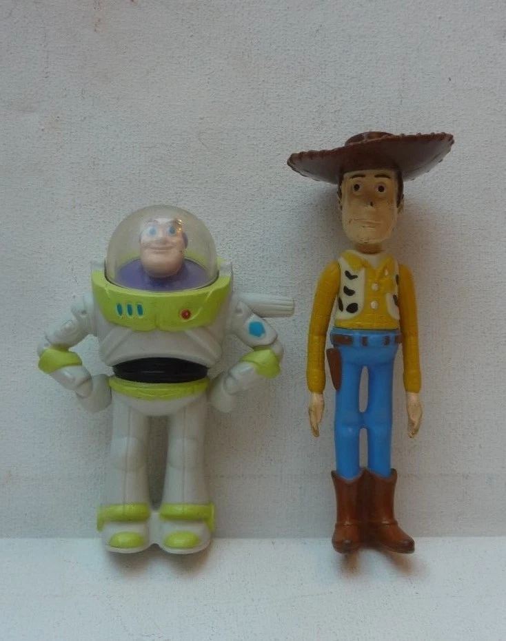 JOUET  FIGURINE LOT WOODY BUZZ L'ECLAIR PIXAR TOY STORY DISNEY DESSIN ANIME PVC - Photo 1/1
