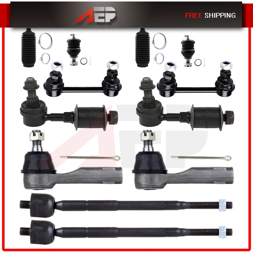 Ajuste para Nissan Altima 1998-2001 12 piezas junta de rótula de extremo de varilla de amarre delantera trasera Foto 1 de 1