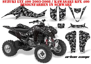 KIT GRÁFICO DE DECORACIÓN DE CARRERAS AMR ATV SUZUKI LTZ 400 Y KAWASAKI KFX 400 CAMUFLAJE URBANO B - Imagen 1 de 2