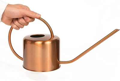 Homarden Copper Coloured 1L. Watering Can - Metal Watering Can with Easy Pour - Image 1 of 4