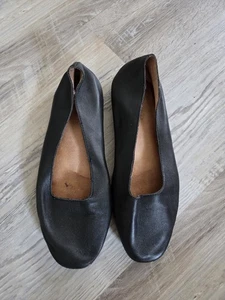Madewell Cory Black Leather Flats Ae218 Womens SZ  7 - Picture 1 of 9