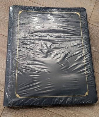 Creative Memories 海军蓝 12x15 专辑 旧式 金色 卷 15 张 全新 — 第 1/3 张图片