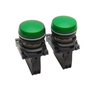 Lot of 2 Allen Bradley 800FP-P3 Pilot Lights, Diffuse Green, 22mm, 24VAC/DC - Picture 1 of 7