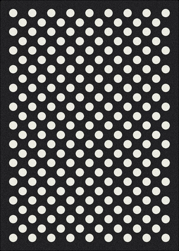 Alfombra moderna de lunares negra Milliken Eclipse 8x11 - aproximadamente 7'8"x10'9" Foto 1 de 1