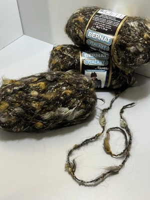 Bernat GALAXY Yarn Acrylic / MOHAIR Blend 50gr ea. Set of 3 color Earth - Image 1 of 4