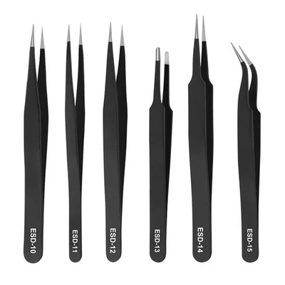 Electronics Repair Tweezers Tweezers Stainless Steel Tweezers 6PCS X3E47841 - Image 1 of 4