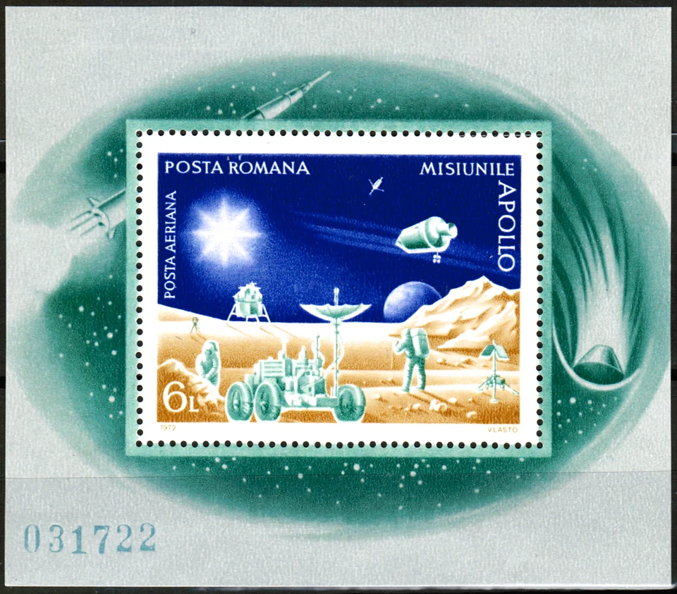 RUMANÍA .1972. MISIÓN APOLO EN LA LUNA. Sc C 192. MNH OG. Foto 1 de 1