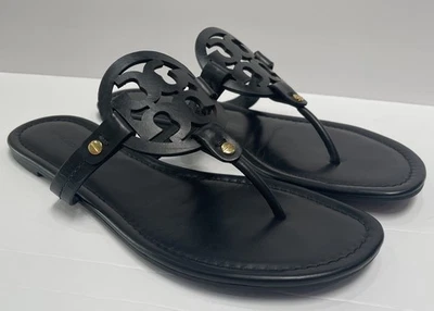 Sandalias Tory Burch Miller de cuero liso negro 10 M Foto 1 de 4
