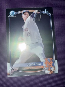 Jonah Tong Chrome Prospects 1st 2025 Bowman #BCP-105, New York Mets Pitcher - Bild 1 von 2