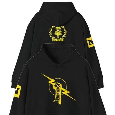 CM Punk Uprising Pullover Negro Sudadera con Capucha Nueva Foto 1 de 4