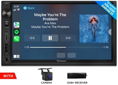Eonon Android 14 7" AUTORADIO DAB+ Bluetooth 2 Din Navigation Navi WIFI Kamera - Bild 1 von 4