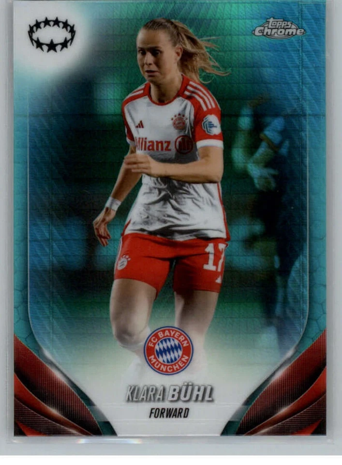 2023-24 Topps Chrome Women's UEFA UWCL AQUA REFRACTOR Soccer Cards - Image 1 of 1