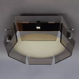 Fontana Arte Hexagonal Ceiling Lamp Design Glass Metal 1950s - Picture 1 of 21