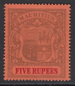 SG 155 Mauritius 1900-05. 5r lila & karmin/rot. Eine sehr leicht montierte neuwertig - Bild 1 von 1
