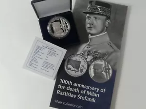 SLOWAKEI 2019 10 EURO SILBER MÜNZE COIN PP PROOF - MILAN RASTISLAV STEFANIK - - Bild 1 von 8