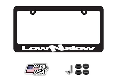 Marco de matrícula negro JDM Low N Slow Dope Dropped Race Drift Turbo Foto 1 de 4