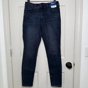 Old Navy Womens Jeans 10 Blue Rockstar Super Skinny Dark Wash Casual Mid-Rise - Picture 1 of 11
