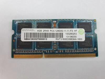 Ramaxel 4GB (1-Stick) RMT3160ED58E9W-1600 PC3-12800 DDR3 1600 SODIMM Laptop RAM - Image 1 of 2