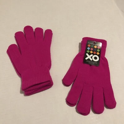 Nuevo 2 pares de guantes de invierno tejidos rosas 100 % acrílico talla única - unisex Foto 1 de 4