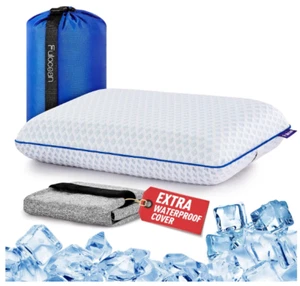 Travel Memory Foam Pillow, Medium Firm, Portable, Washable Cover, Neck Support - Picture 1 of 9