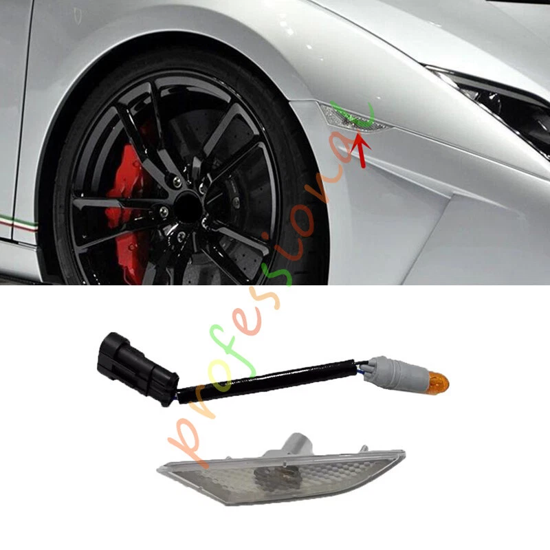 Luz de señal de giro transparente del lado derecho para Lamborghini Gallardo 2004-2014 Foto 1 de 4