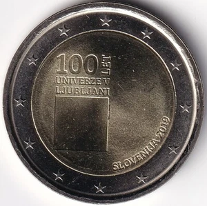 2 Euros Conmemorativos Eslovenia - 2019 - "100. Aniversario de la Universidad de Ljubijana" - Imagen 1 de 2