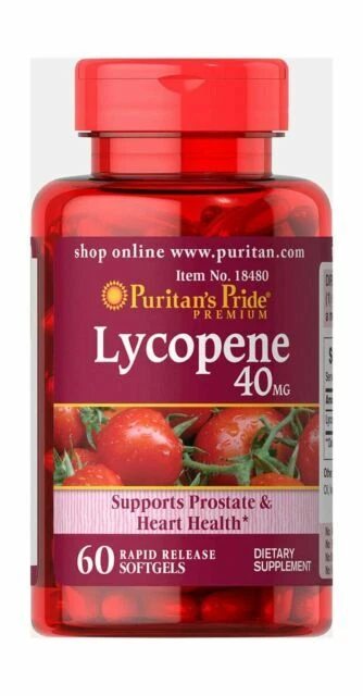 Puritan's Pride Licopeno 40mg, Pack de 60 Cápsulas Blandas (18480) caducidad 3/26 Foto 1 de 1