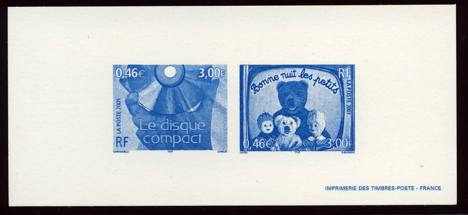 FRANCE . 2001 Compact Disc, Television (2804) . Reduced Size Deluxe Proof - Image 1 of 1