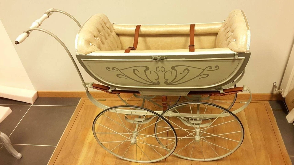 Rare Ancien landau 2 places XIXème / XXème entièrement restauré - Photo 1/4