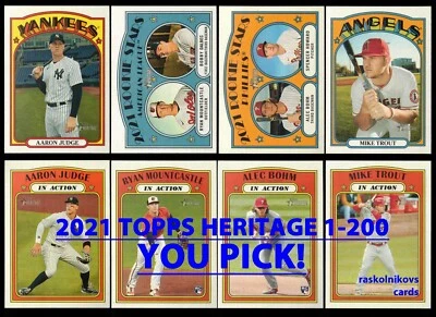 2021 TOPPS HERITAGE Base #1-200 COMPLETE YOUR SET $2 or 2 Card Minimum YOU PICK! - Image 1 of 2