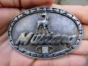Vtg FORD MUSTANG Hebilla de cinturón 1981 Tanner INDY PACE CAR Insignia SP Cobra RARE VG+ - Imagen 1 de 4