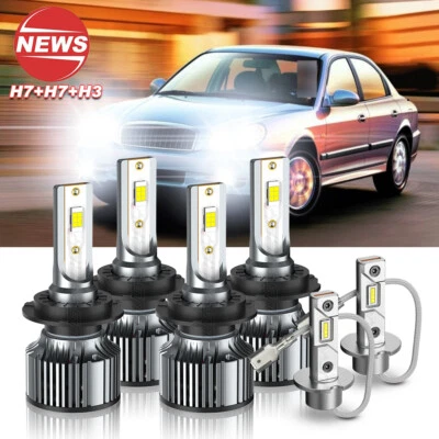 Lâmpadas de neblina para faróis de LED 6 peças H7 H3 feixe alto/baixo 6000K para Hyundai Sonata 1999-2001 - Imagem 1 de 4