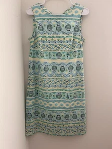 Vestido Talbots Talla 4 Azul Blanco Conchas Marinas Playa Viaje Cambio Vestido de Pascua - Imagen 1 de 6