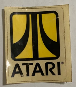 Vintage Original Atari Sticker Decal Black and Yellow, 2.5" tall - Picture 1 of 2
