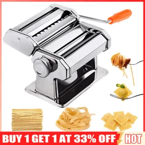 5 IN 1 STAINLESS STEEL PASTA LASAGNE SPAGHETTI TAGLIATELLE RAVIOLI MAKER MACHINE - Picture 1 of 17